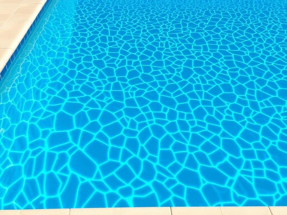 Clear blue residential swimming pool after a routine maintenance visit